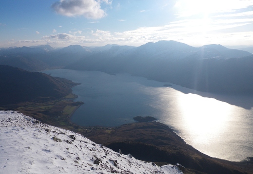 A view down to Arnisdale and beyond to Knoydart