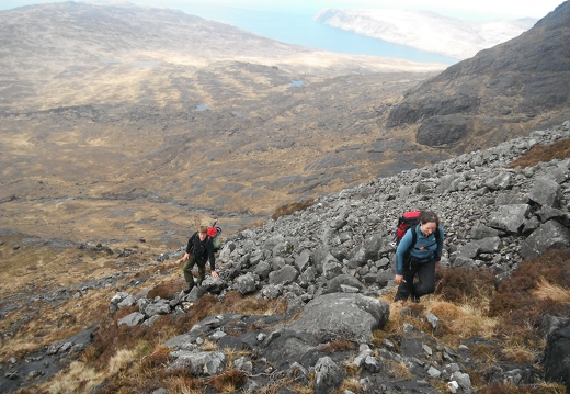 Ascending steep slopes of Sgurr Nan Eag