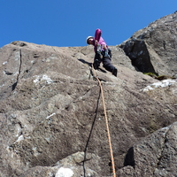 Mhairi basking on Gabbro Slab