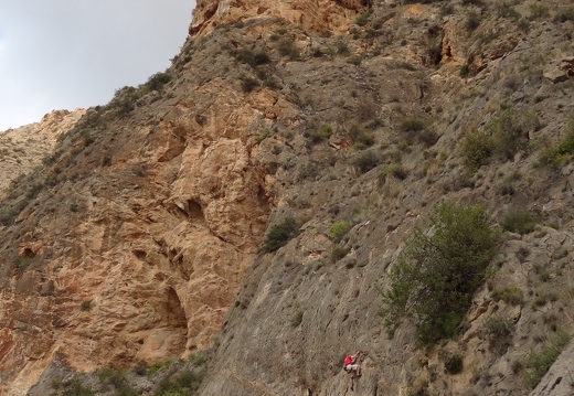 Stuart & Jeanie climbing on Sector 1, Callosa, Orihuela.