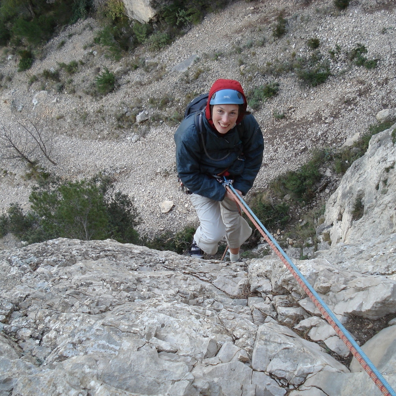 Jeanie on the 2nd abseil.
