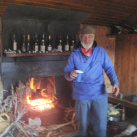 Bothying: A happy man with a dram and a fire!