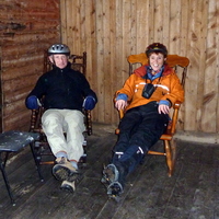 Stuart and Jean relaxing in style