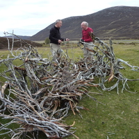 Tony and Stuart gathering wood for the fire