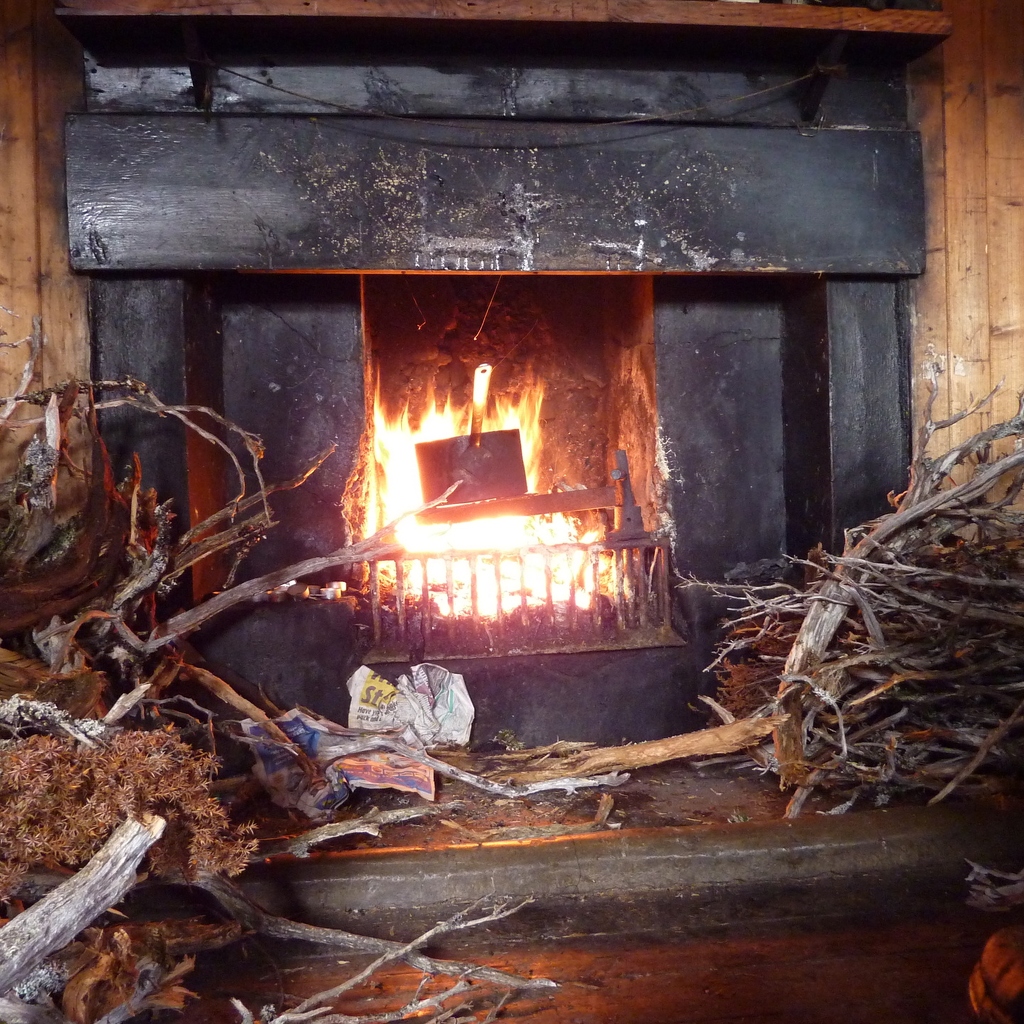 Cooking on the bothy fire