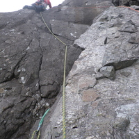 Stuart on the 2nd pitch of White Slab Direct.