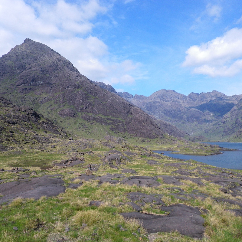A closer view of the start of the Dubhs Ridge from Loch Coruisk