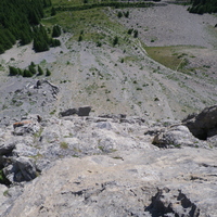 Looking down the route