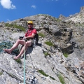 Stuart relaxed at the top belay - trying to get a tan!