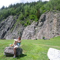 The crag at Les Gaillands, Chamonix.
