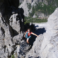 1st pitch involved scrambling between lower towers