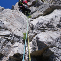 Stuart on the first 5a pitch