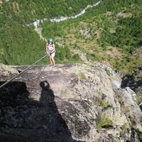 One of many rappels down Le C des B