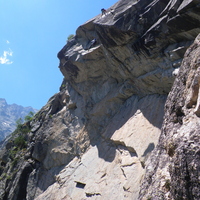 Scary rappel - there are other ways down you know...