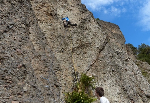 The steep and diificult crux scoop