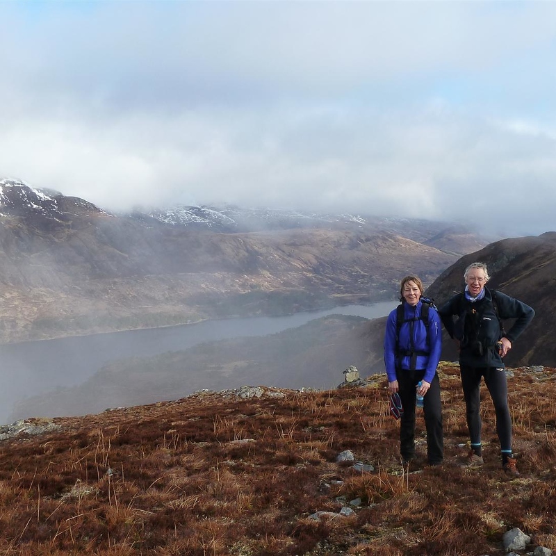 Fionna and Dave, Loch Affric behind