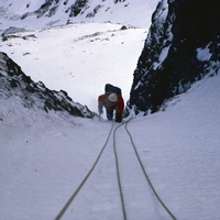 Feb 71 Christine Pender, Upper couloir, Stob Ghabhar