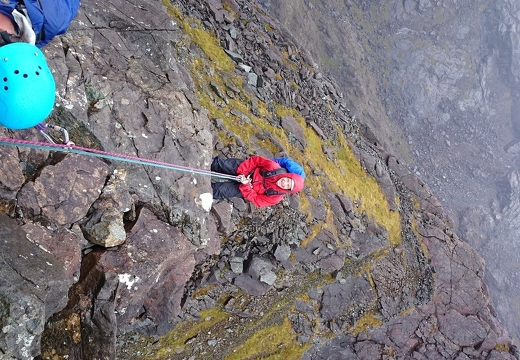 Andy on Abseil from Sgurr dubh Beag