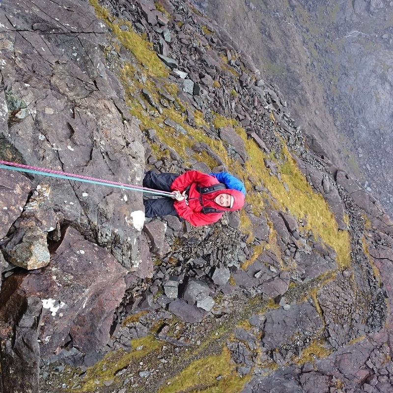 Andy on Abseil from Sgurr dubh Beag