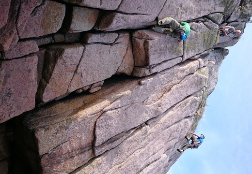 Climbing with legends.. Cog and Billy Hood on Gratification Crack (VS 4c)