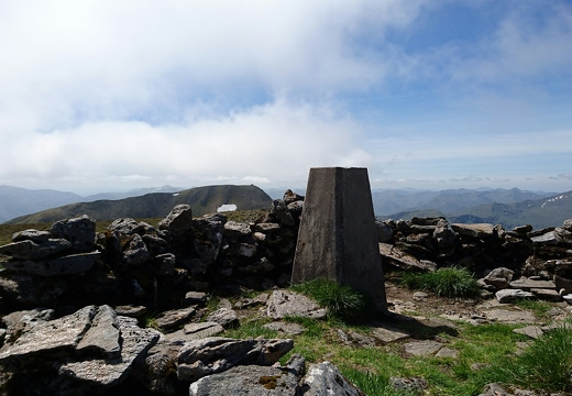 Summit Carn Eighe (1183M), mam Sodhail beyond