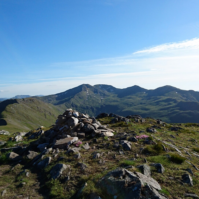 Another view Dheiragain summit. Pointy peak in distance right of Ceathramhnan Beinn Fhada (I believe)