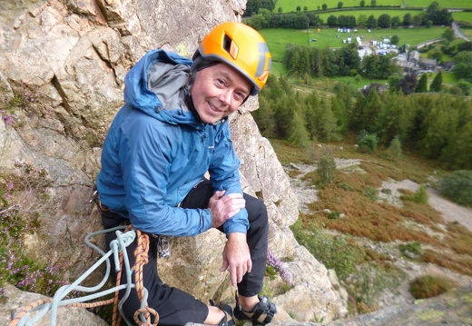 Comfy belay on Evening Wall