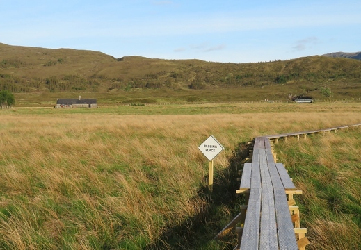 Walking the plank to Inver Croft Hut