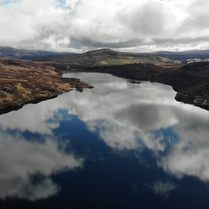 Loch Veyatie Reflection (NW via Drone)