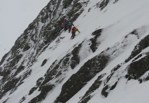 A guided party on NE Buttress