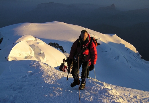 Colin Baird summiting Mont Blanc