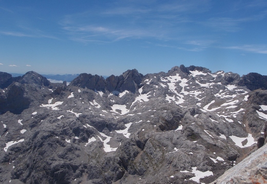 View to the Western Massif  of the Picos from Aguja de Bustamente