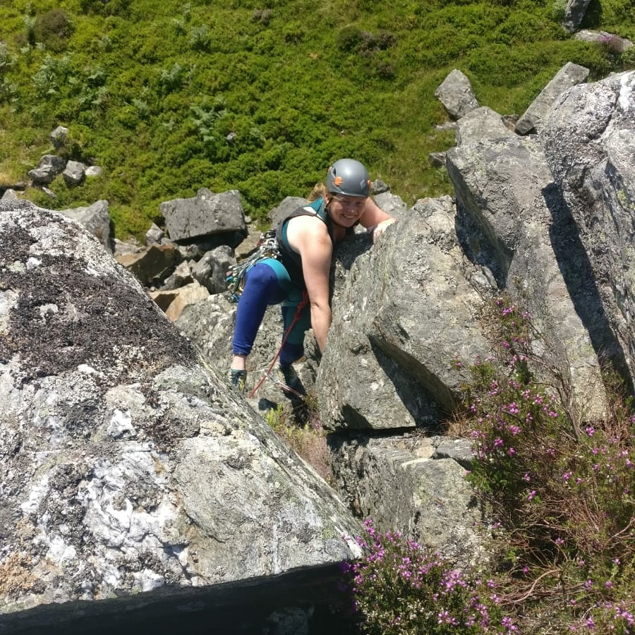 Leo D, Loch Ordie Crag. Climber: Claire Pumfrey