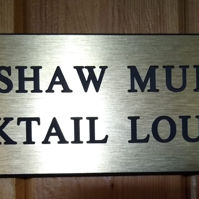 Shaw Cocktail lounge Door Plaque