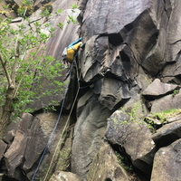 Crux move, Cross in Oz (E1 5b) Cambusbarron Fourth Quarr