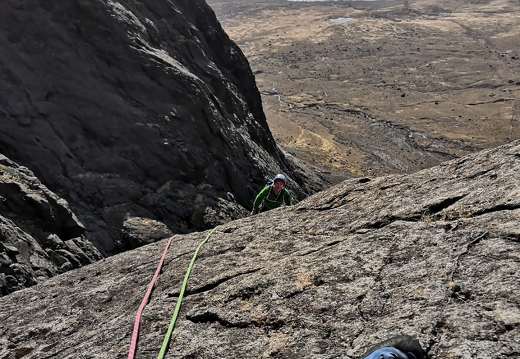 Topping out on Cioch Nose