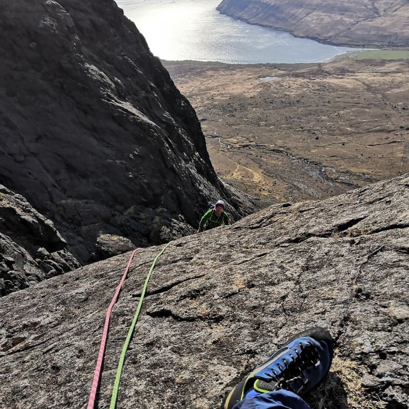 Topping out on Cioch Nose
