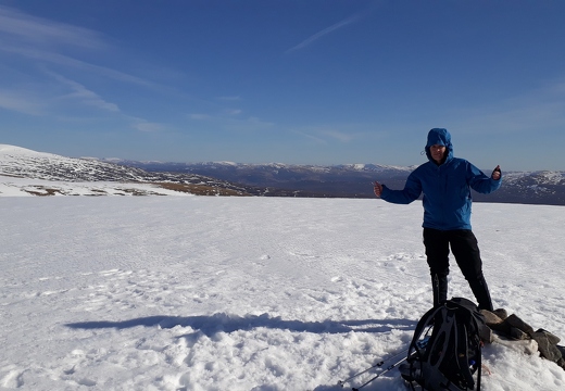 Dave Monteith on top of Mullach Clach a' Bhlair - Chris Hall