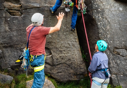 Graham spotting Colin on Stepped Crack