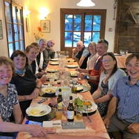 Ailefroide team all scrubbed up and ready to refuel and rehydrate