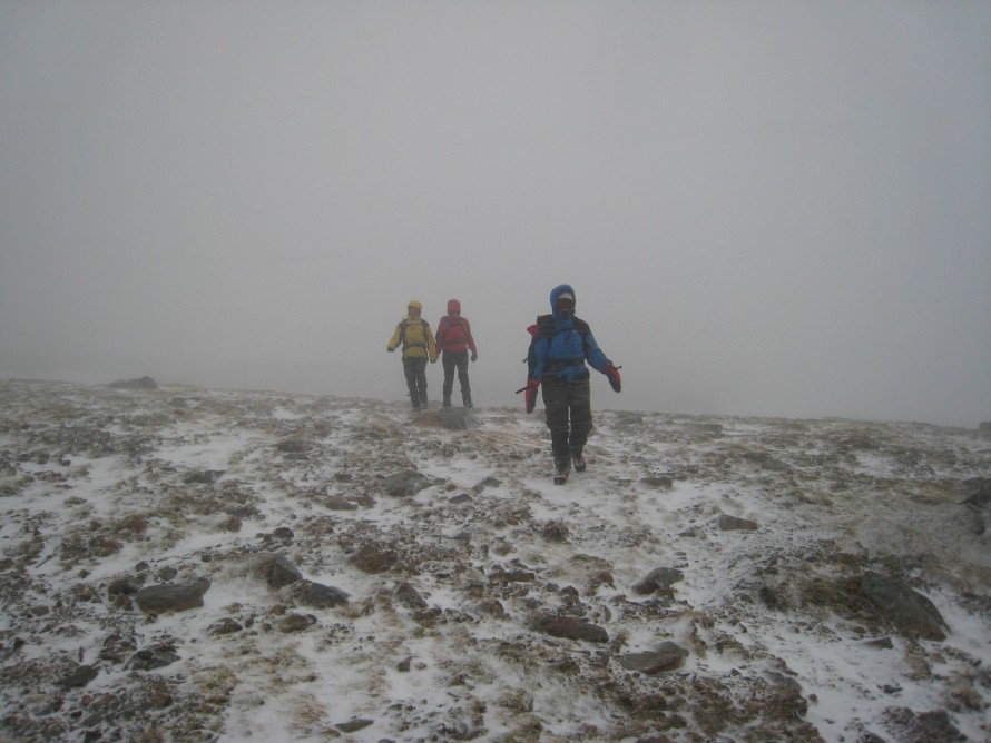 Descending After A Brisk Stop At The Summit After The Weather Turned!