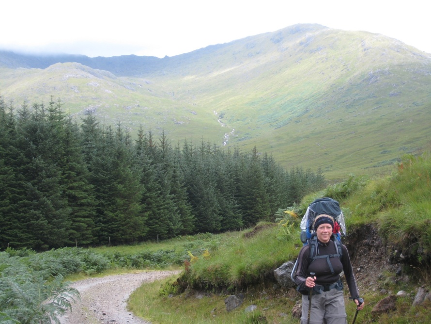 Jen and Freya on the access track