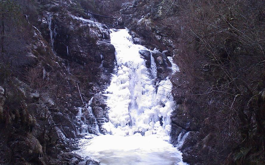 Frozen Corriemony Falls