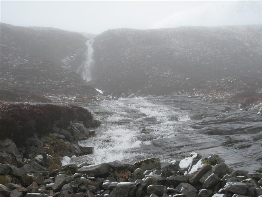 Waterfall coming from Corie An Lochan