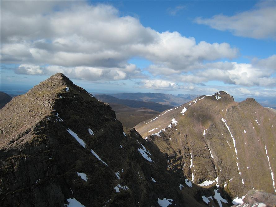 looking back at Sgurr Fiona with Sgurr Creag an Eich right