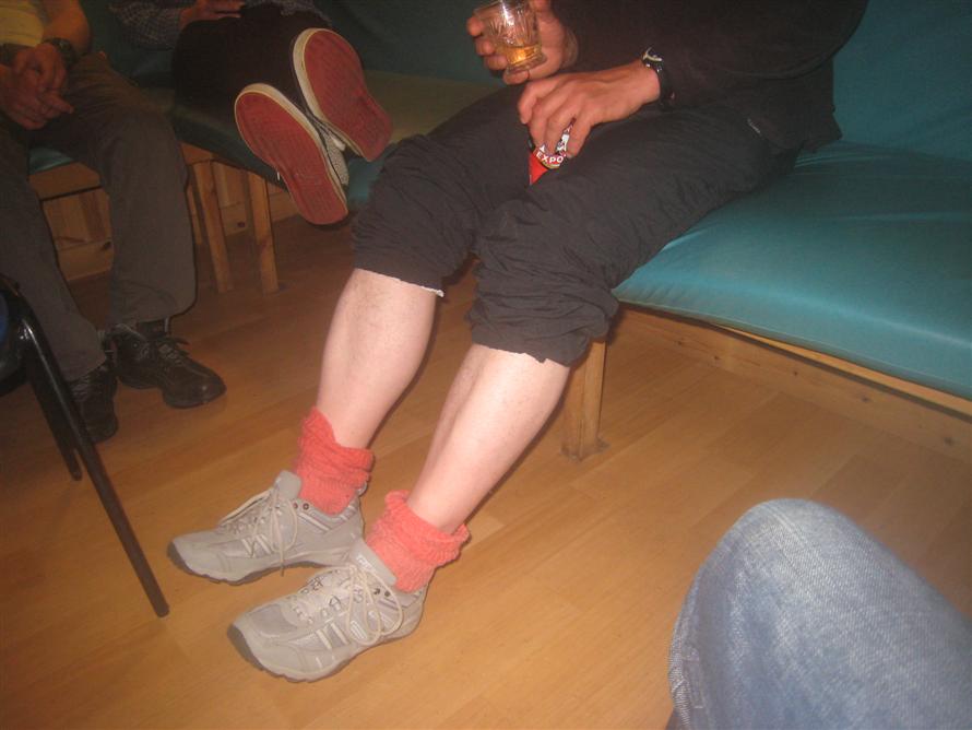 Andy's borrowed Billy Beefcakes socks