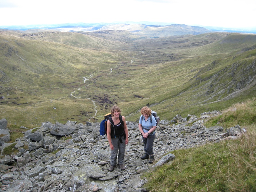 Lucy and Trish just before the wee scramble up Stuc a' Chroin