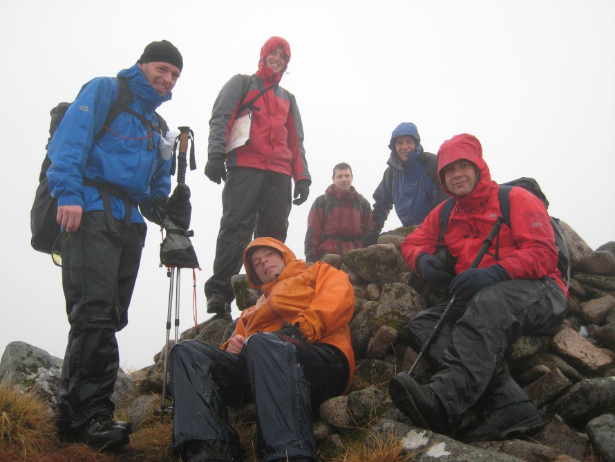 Group shot at first summit (Sgorr Dhonuill)