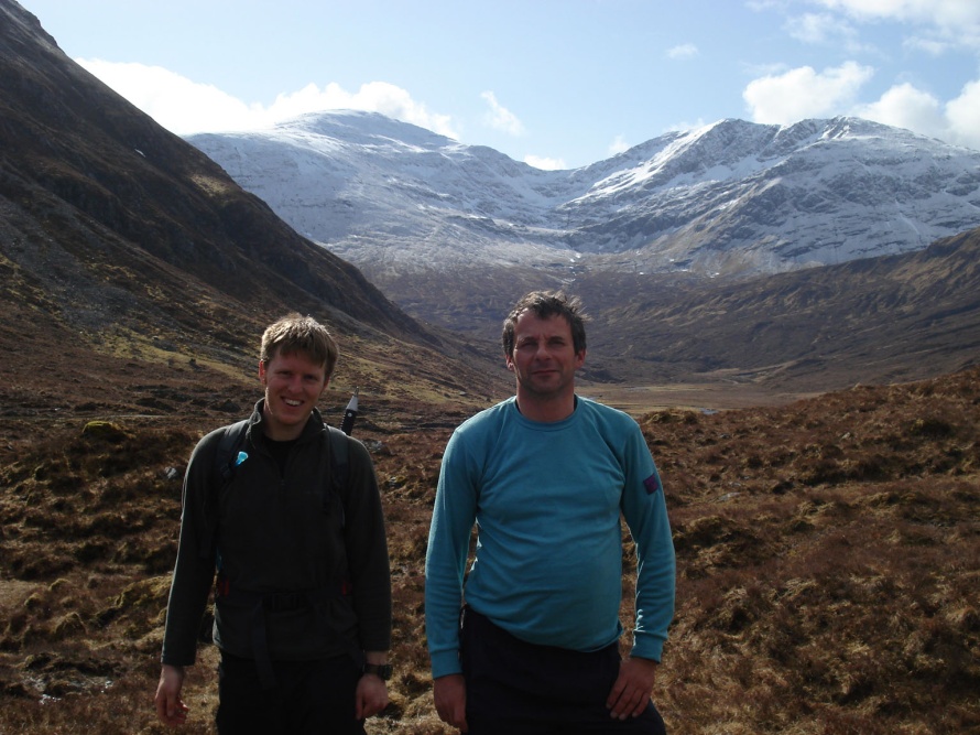Simon and Andy on the walk in to Pollan Buidhe