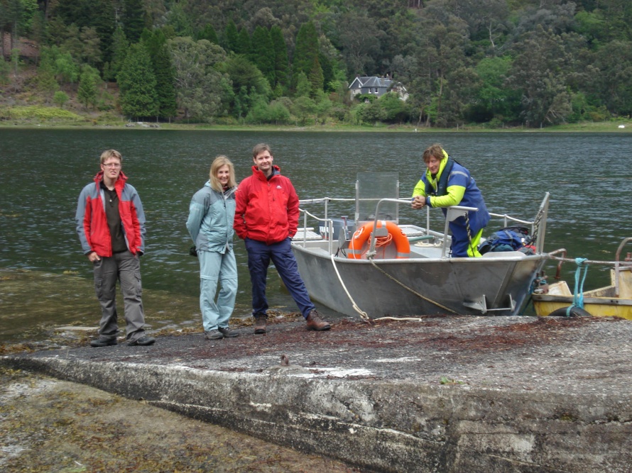 Billy Mackenzie & part of his crew at the Kinlochhourn jetty